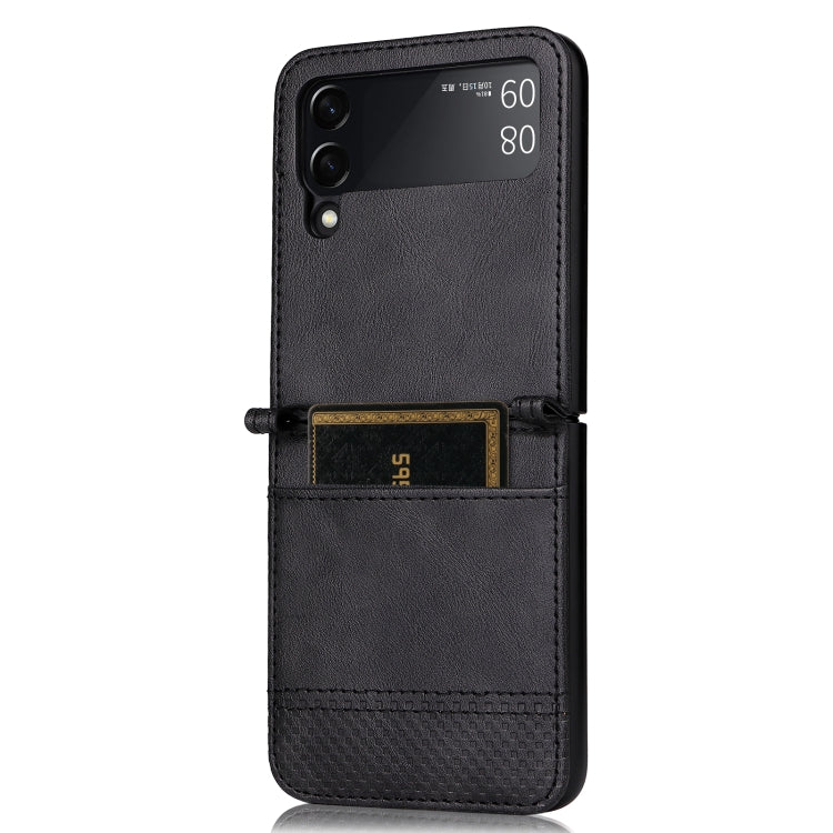 For Samsung Galaxy Z Flip3 5G Retro Crazy Horse Texture Leather Case showcasing its stylish design and card slots.
